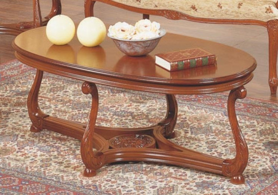 Mesa de café ovalada de madera lacada marrón mesa auxiliar mesa de centro mesa de salón.