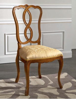 Silla de madera Muebles italianos Silla de comedor diseño lujoso Silla de madera natural
