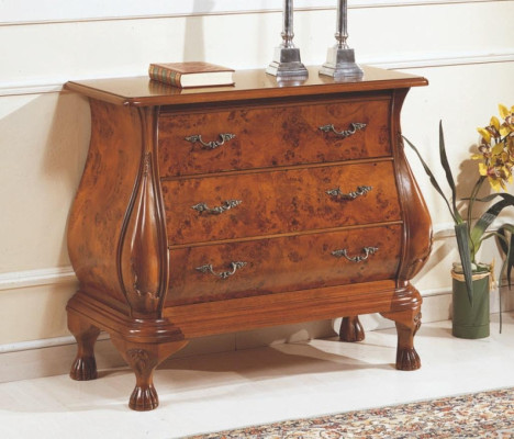 Cómoda clásica Armario de madera Muebles Consolas de Italia Muebles marrones