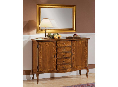 Cómoda de lujo Espejo Conjunto de madera Consola Aparador Cajones Cómodas Consolas
