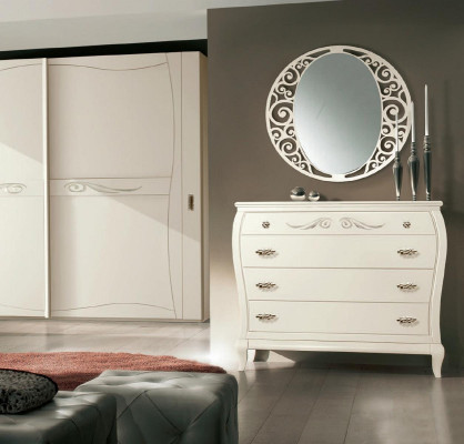 Aparador cómoda con espejo Aparadores Muebles de madera Blanco Italia