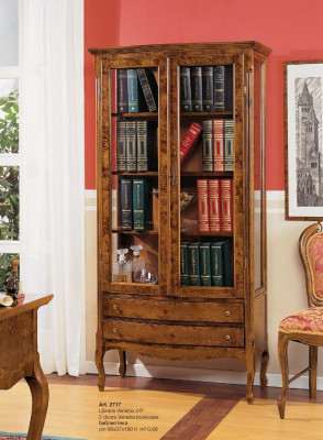 Vitrina de sala de estar, armario, estantería de libros, aparador, muebles clásicos, estantes de madera.
