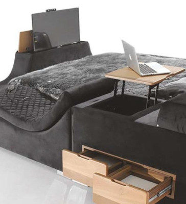 Cama de lujo con silla de masaje cama multifuncional tapizada en textil de lujo
