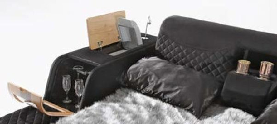 Cama de lujo con silla de masaje cama multifuncional tapizada en textil de lujo