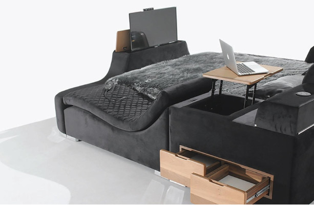 Cama doble multifuncional de exquisita calidad, muebles modernos para dormitorio.