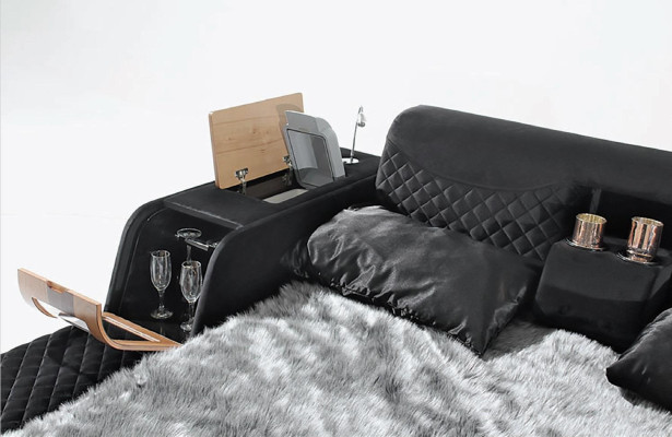 Cama doble multifuncional de exquisita calidad, muebles modernos para dormitorio.