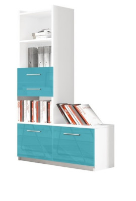 Habitación de niños turquesa moderna Armario Cómoda Mesa Dormitorio Juvenil juego de 5 piezas