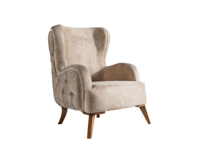 Textil Tapizado Sillón Sofá Asiento Lujo Colorido Relax Beige Chesterfield Nuevo