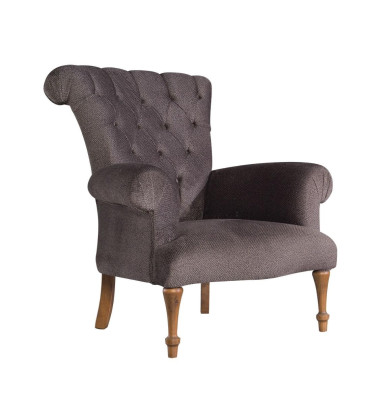 Sofá Chesterfield Chesterfield Lounge de tela de relajación de lujo sillón diseño marrón.