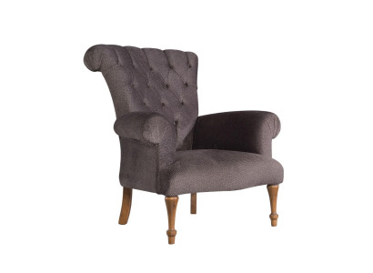 Sofá Chesterfield Chesterfield Lounge de tela de relajación de lujo sillón diseño marrón.