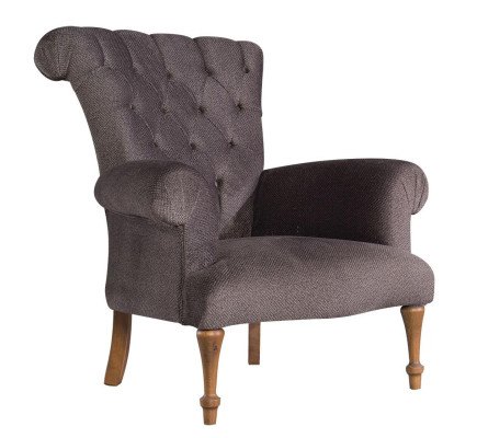 Sofá Chesterfield Chesterfield Lounge de tela de relajación de lujo sillón diseño marrón.