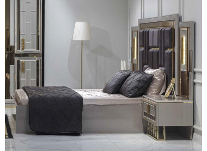 Camas habitación principal Lujo Marco de cama Diseño Cama tapizada Diseñador