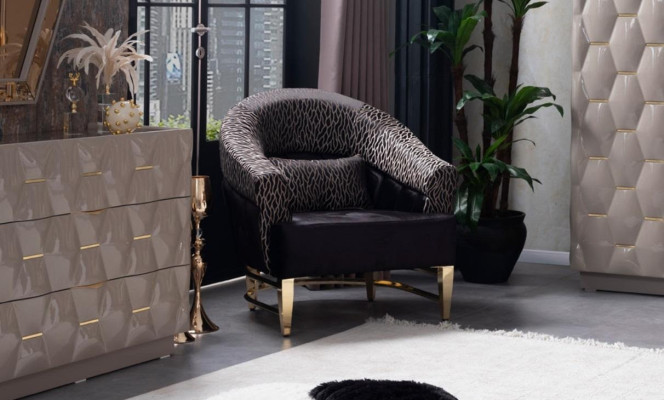 Silla de lectura de biblioteca estilo italiano, lujoso sillón orejero tapizado.