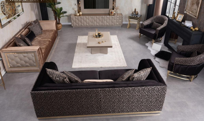 Conjunto de sofás de 3+3+1+1 plazas, sofá tapizado, sofá de salón, sofás, sofá