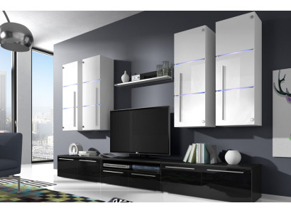 Mueble de salón de alto brillo, pared de armario, armario de salón, vitrina, aparador