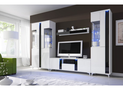 Mueble de pared de alto brillo para sala de estar, decoración, armario, vitrina, aparador.
