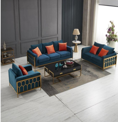 Sofá conjunto de 3+2 plazas Diseño Sofás Tapizado Relax Cojines de tela.
