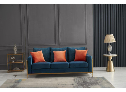 Sofá de tres plazas tapizado diseño 3 plazas beige para sala de estar.