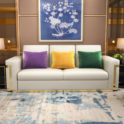 Conjunto completo de sofá de 3 2 1 plazas, diseño 3 piezas. Sofá de cuero.