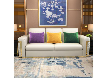 Conjunto completo de sofá de 3 2 1 plazas, diseño 3 piezas. Sofá de cuero.