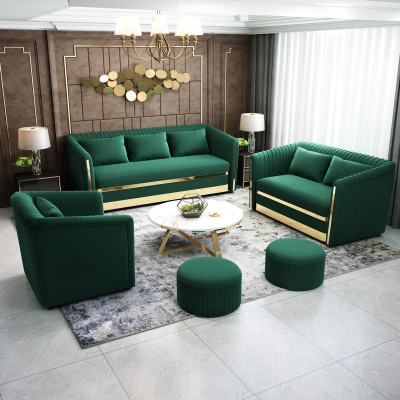 Sofá de diseño de tres plazas, sofá acolchado para sala de estar, muebles de sala de estar modernos.