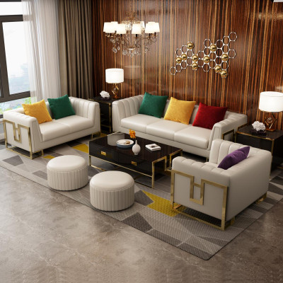Sofá conjunto Big Set de 3+1 plazas Sofá de cuero Sofá de diseño Conjunto de sofás