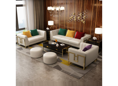 Sofá de cuero conjunto de sofás sofá de salón 3+2+1 plazas diseño moderno sofá