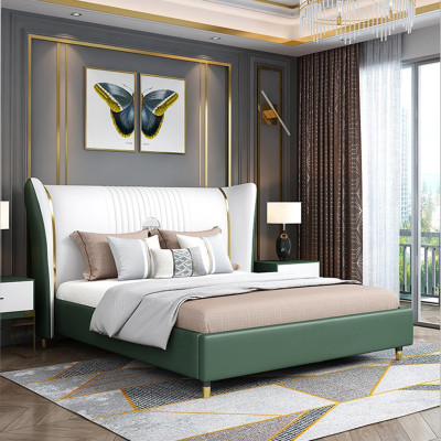 Juego de 3 piezas de dormitorio de lujo cama mesita de noche cómoda Diseño camas.