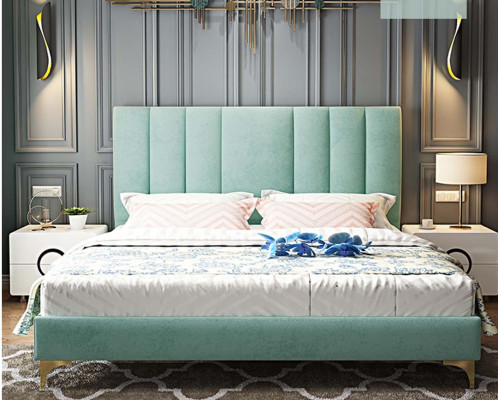 Cama acolchada diseño lujo doble hotel decoración camas matrimonial dormitorio cuero