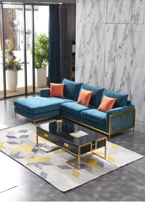Tela moderna Sofá conjunto de salón Sofá de tela Conjunto de sofás Sofá en forma de L