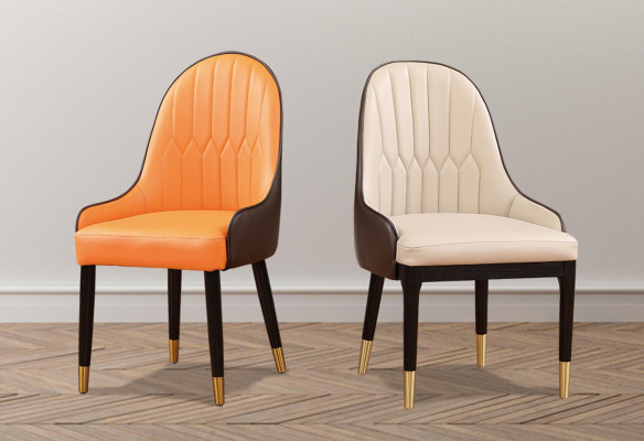 Silla de lujo de diseñador tapizada, silla con respaldo, sillas 1x butaca sala de estar comedor.