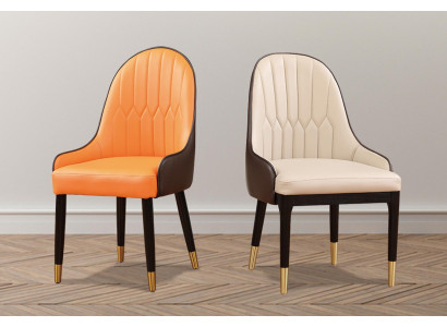 Silla de lujo de diseñador tapizada, silla con respaldo, sillas 1x butaca sala de estar comedor.