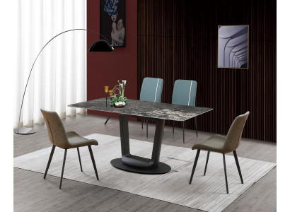 Mesa de comedor de lujo, mesa, diseño de mesa de acero inoxidable, muebles de comedor 180x90