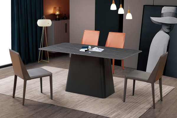 Mesa de comedor clásica de madera, conjunto de comedor de 4 sillas.