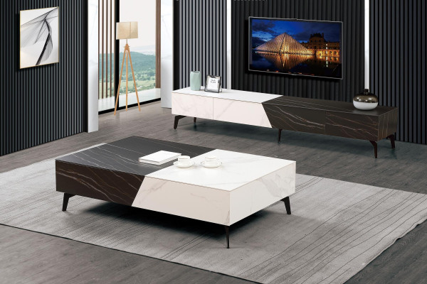 Mesa de centro Aparador 2 piezas Muebles de sala Mesa Mueble de televisión Modulares Cómoda