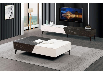 Mesa de centro Aparador 2 piezas Muebles de sala Mesa Mueble de televisión Modulares Cómoda