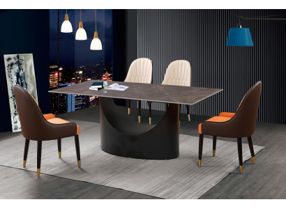 Muebles clásicos de lujo para el comedor, conjunto de sillas de comedor y mesa.