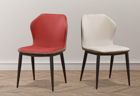 Silla 1x Comedor Acolchado Salón Club Silla Textil Cuero Asiento