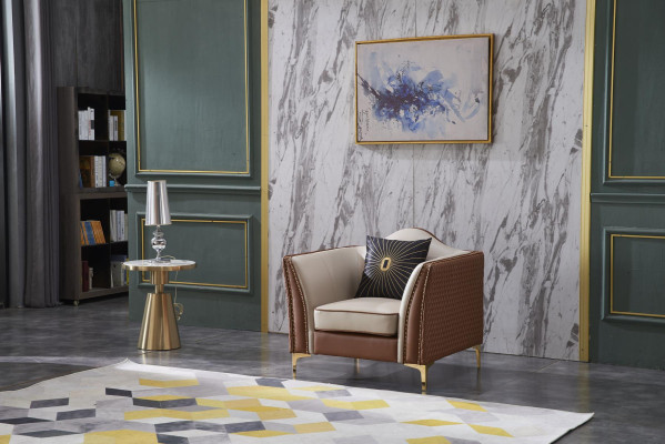 Sofá individual de un diseñador de sillón de club lounge acolchado nuevo.