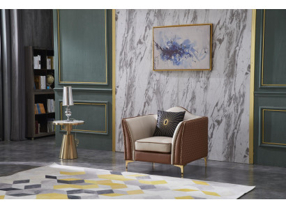 Sofá individual de un diseñador de sillón de club lounge acolchado nuevo.