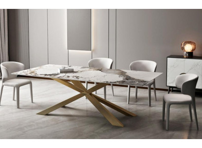 Diseño Mesas de comedor Sala de estar 180x90cm Muebles Mesa Mesa de comedor Acero inoxidable x patas