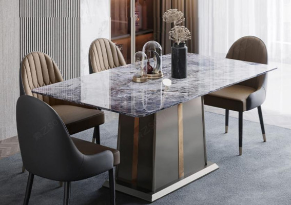 Estilo de cocina de mármol Mesa de comedor moderna Mesa Mesas Comedor Muebles de lujo Diseño