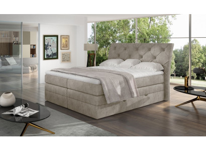 Dormitorio de lujo cama acolchada Chesterfield somier de lujo doble hotel