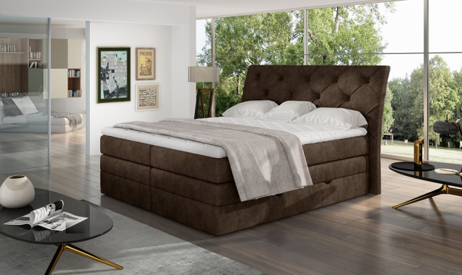 Dormitorio de lujo cama acolchada Chesterfield somier de lujo doble hotel