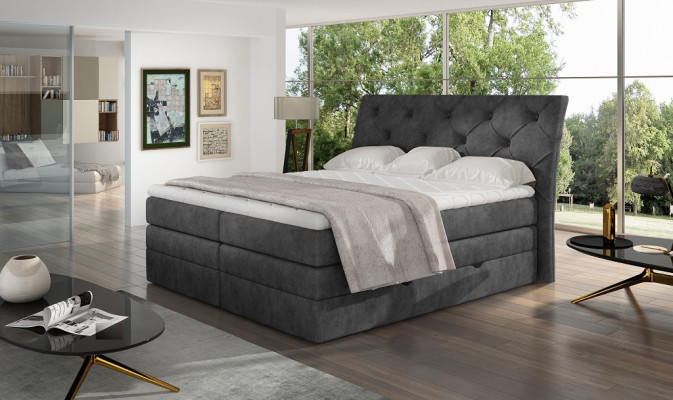 Dormitorio de lujo cama acolchada Chesterfield somier de lujo doble hotel