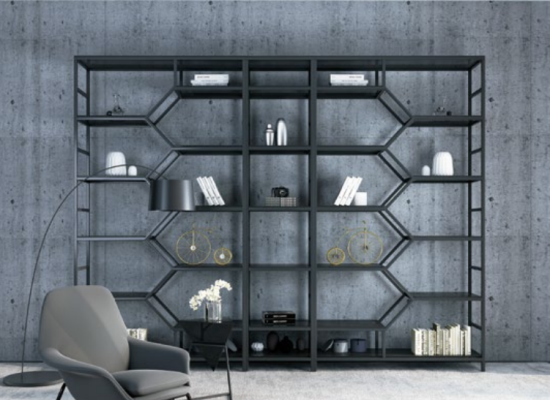 Estante de metal divisor de diseñador de lujo estilo loft Armario Conjunto de 3 piezas.