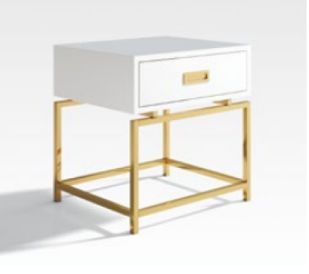 Mesa de noche, mesita de noche, cómoda, decoración, mesa auxiliar, consola, alto brillo, dorado.