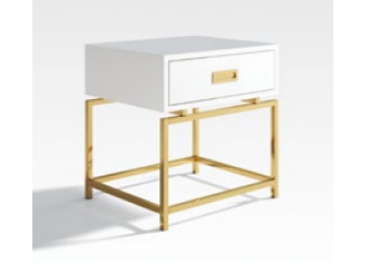 Mesa de noche, mesita de noche, cómoda, decoración, mesa auxiliar, consola, alto brillo, dorado.