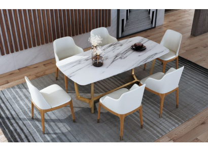 Juego de comedor con 6 sillas, mesa, mesas de comedor, conjunto de comedor.