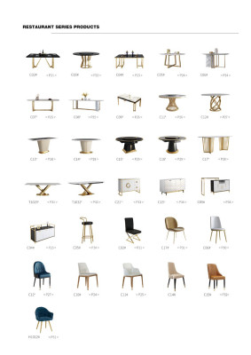 Conjunto de mesa de comedor y sillas diseñadas, 4 sillas y mesa.